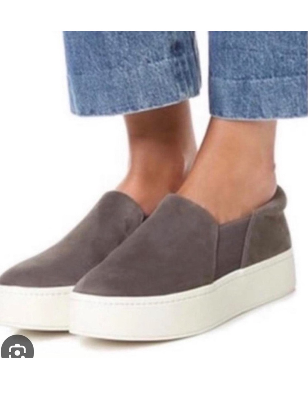 ❤️ Vince Platform ‘Warren’ Gray Suede Slip On Sneaker